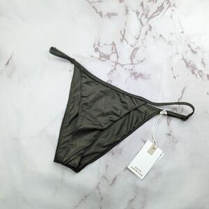 Good American Swim Bottom Women Shine Stormy Green Adjustable Always